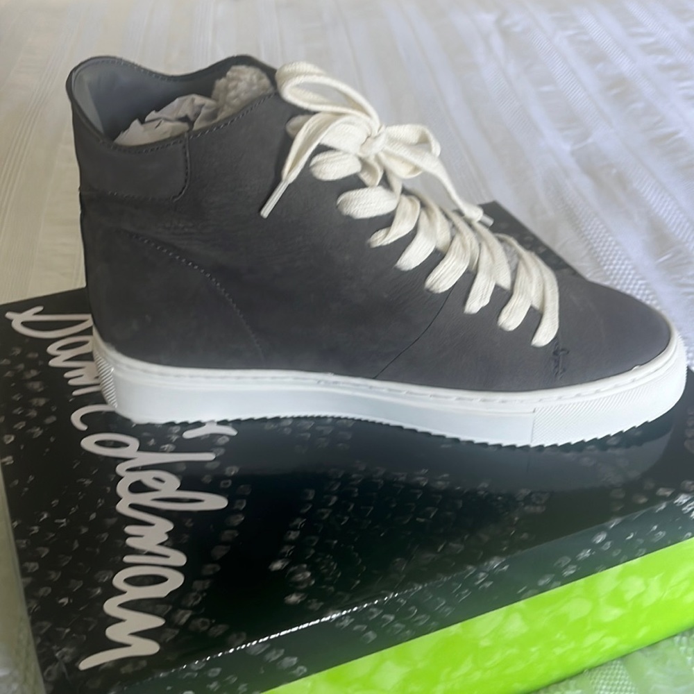 Sam Edelman Pence Faux Fur-Trim Suede High-Top Sneakers